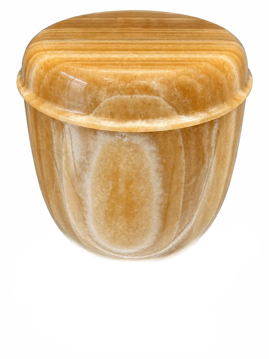 新米黃 標準 骨灰罐實品照片，商品編號 URN-0079