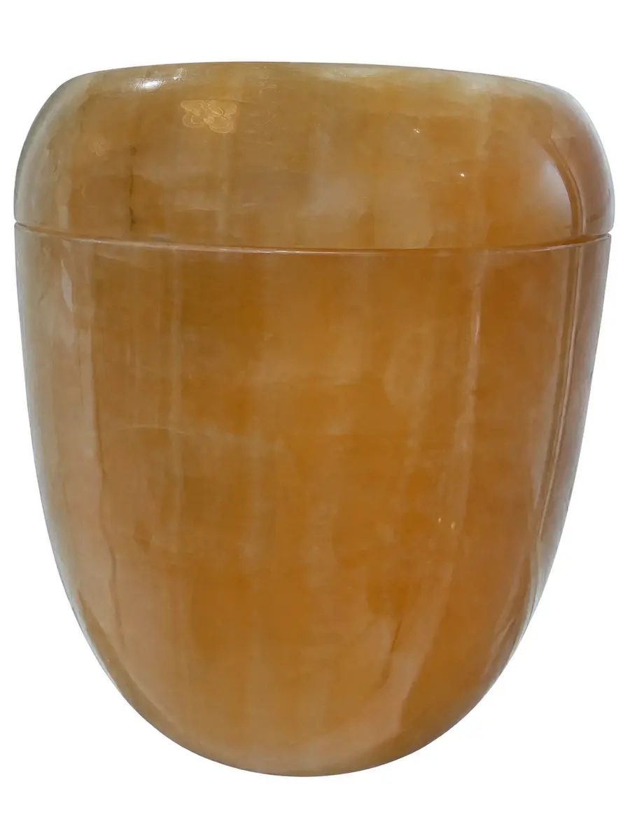 黃玉 C級 骨灰罐實品照片，商品編號 URN-0092