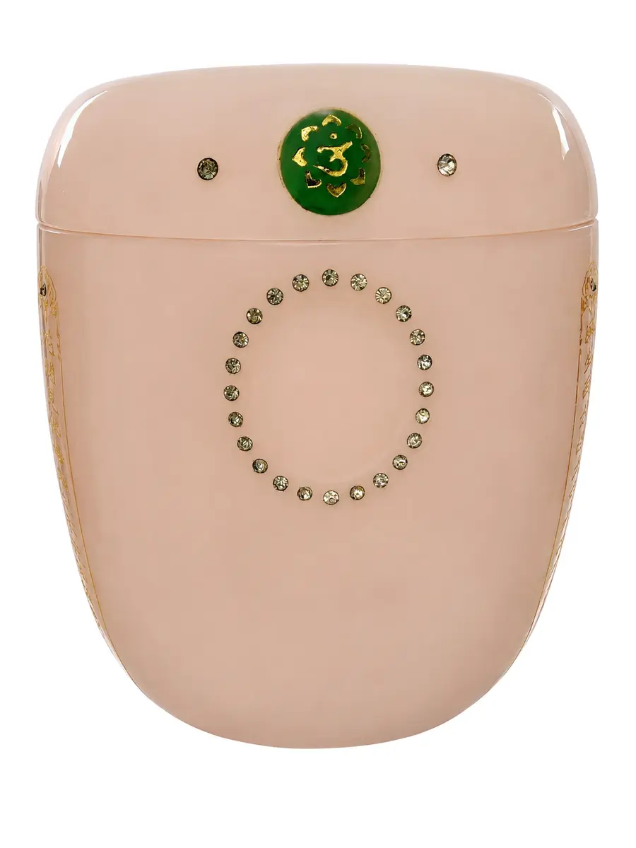粉琉璃 心經 骨灰罐實品照片，商品編號 URN-0103