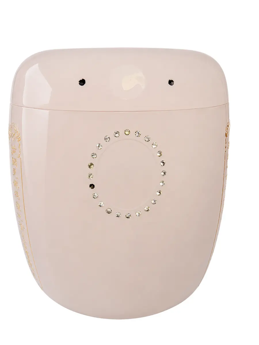 粉琉璃 心經 骨灰罐實品照片，商品編號 URN-0104
