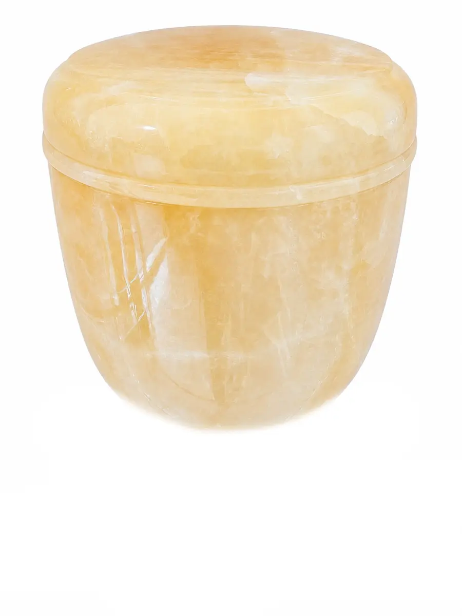 黃玉 標準 骨灰罐實品照片，商品編號 URN-0109