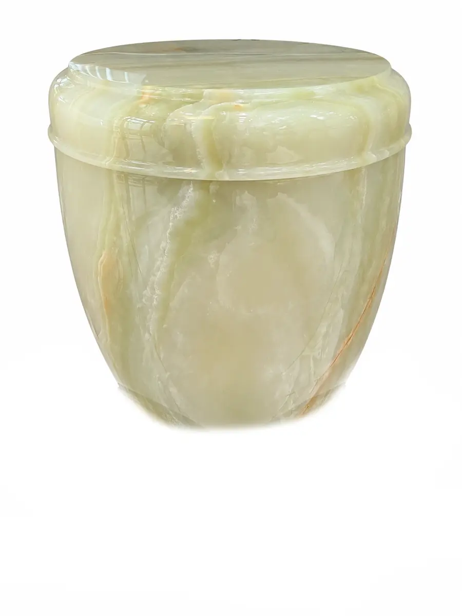 青玉 素面 骨灰罐實品照片,商品編號 URN-0115