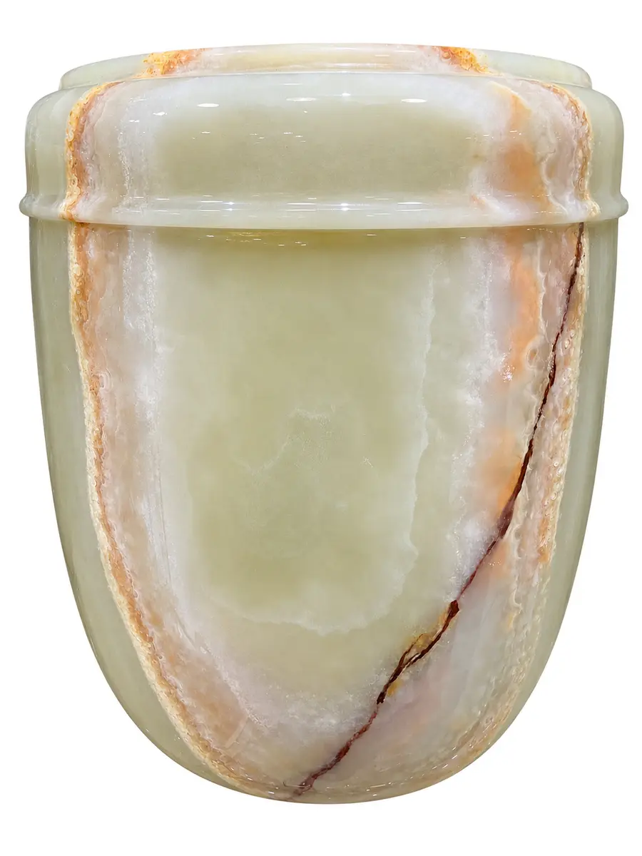 青玉 素面 骨灰罐實品照片，商品編號 URN-0116