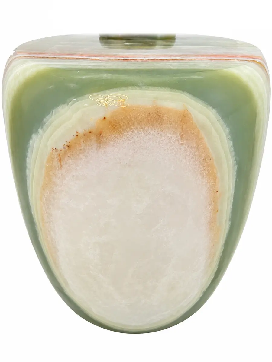 青玉 素面 骨灰罐實品照片，商品編號 URN-0121