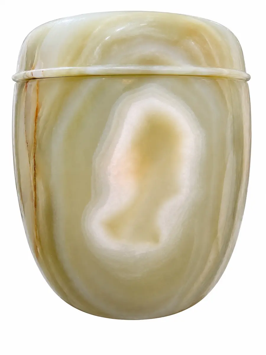 青玉 素面 骨灰罐實品照片,商品編號 URN-0122