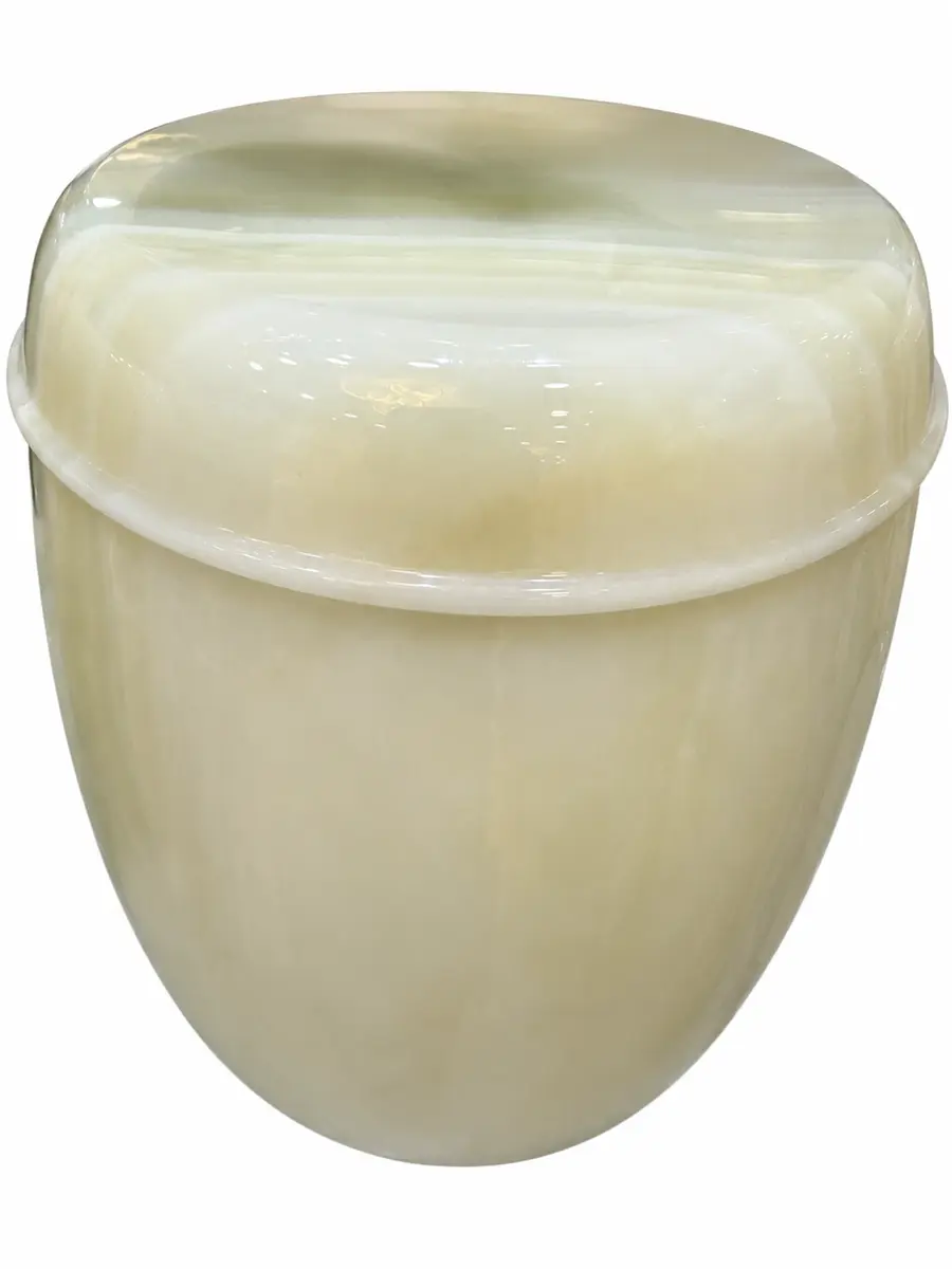 青玉 素面 骨灰罐實品照片,商品編號 URN-0123