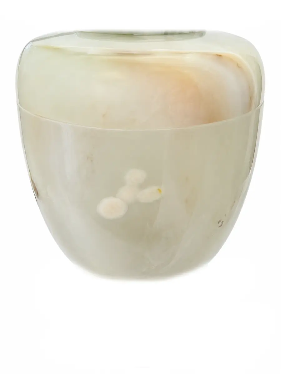 青玉 素面 骨灰罐實品照片,商品編號 URN-0126