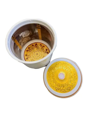 骨灰罐白色金紋內膽實品照片(第 2 張)